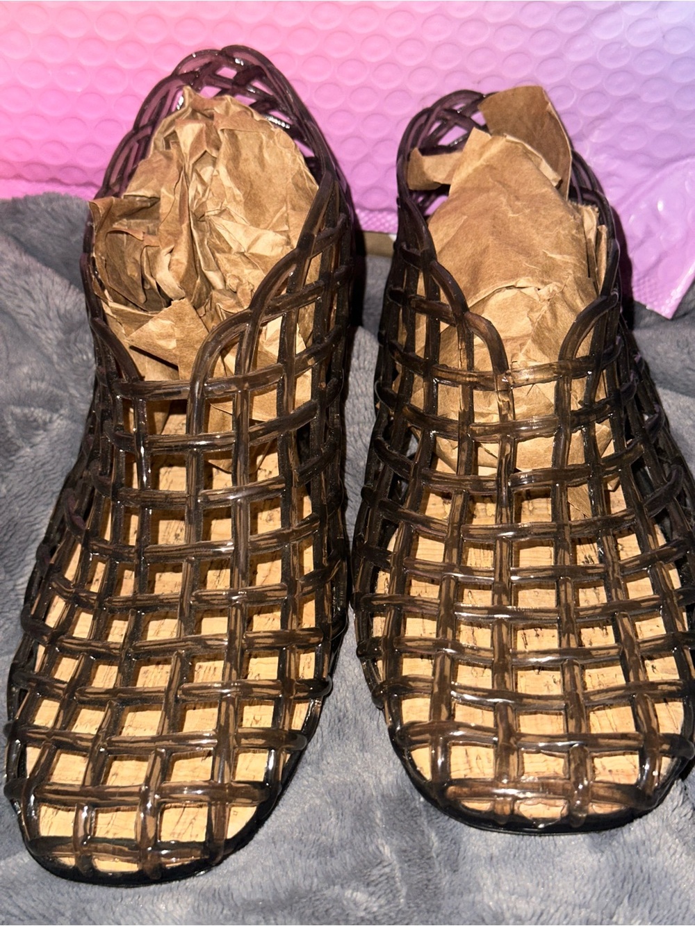 Olivia and kate  Brown Woven jelly Sandals